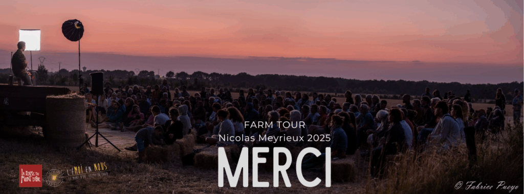 farm tour de Nicolas Meyrieux et son public à la ferme du mont d'or